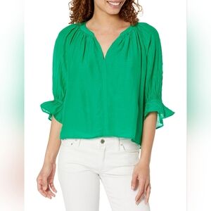 Velvet by Graham & Spencer womens Marina Silk Cotton Voile Top Blouse S